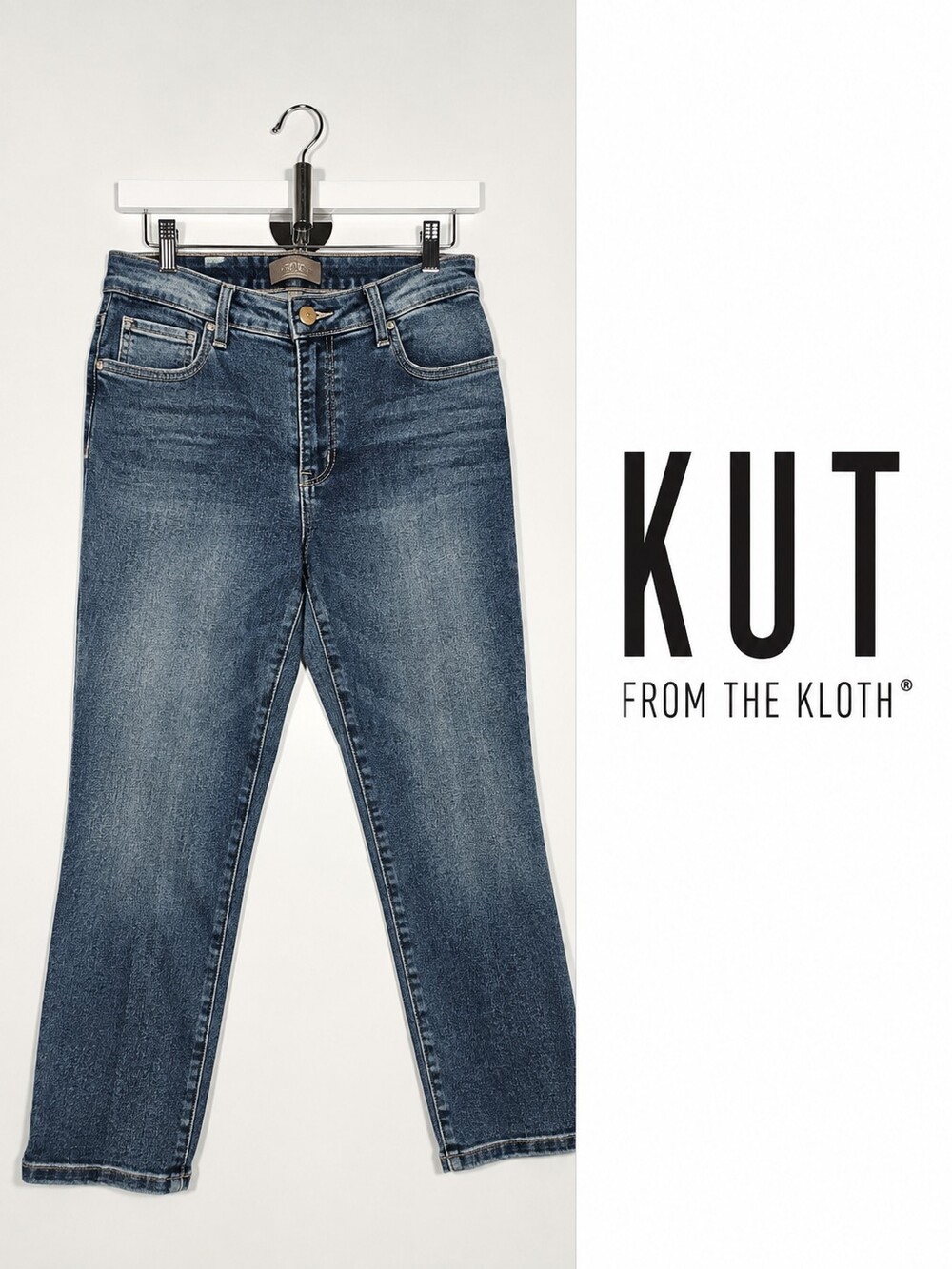 KUT From The Kloth Reese High Rise Fab Ab Ankle Straight Leg Jeans